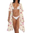 thumbnail image 3 of HELLHERO Cardigan Women's Kimono Cardigan Cover Up for Beach Polyester Loose Beach Cover Up Butterfly and Cherry Pattern, 3 of 6