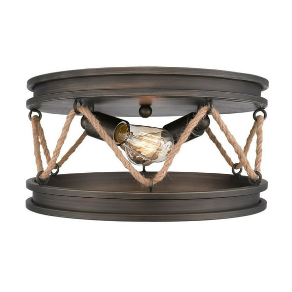 Wry Lighting Chatham 2-light Flush Mount in Gunmetal Bronze