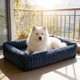 thumbnail image 2 of Heated Pet Bed for Dogs & Cats, 19.69x18.9 Inch Soft Crate Pad, Indoor Cozy Kennel Mat for Small Medium Large Pets in Winter, Navy, 2 of 5