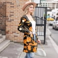 thumbnail image 6 of WTOBBY Women's Mid-Length Halloween Print Cardigan Jacket Casual Comfortable Open Front Long Sleeve Cover Up With Pockets Fall Fashion Outerwear,Gold S, 6 of 7