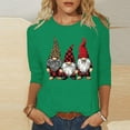 thumbnail image 2 of VKOYWKM Christmas Shirts Women Cute Christmas Gnomes Graphic Tees 3/4 Length Sleeve Women Tops Funny Family Party Christmas T-Shirts, 2 of 6