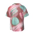 thumbnail image 2 of Fotbe Pastel Macarons Delight print Short Sleeve Button Down Shirts for Men Casual Summer Beach Wrinkle Free Shirt-X-Large, 2 of 7
