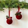 thumbnail image 3 of Dserfhy Christmas Red Bell Ornament Plastic Velvet Flocked Bell Ball Tree Ornament for Holiday Window Shop Home Decoration, 3 of 8