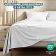 thumbnail image 3 of Bare Home Cozy Fleece Sheet Set - Extra Plush Polar Fleece - Deep Pocket - California King, White, 3 of 10