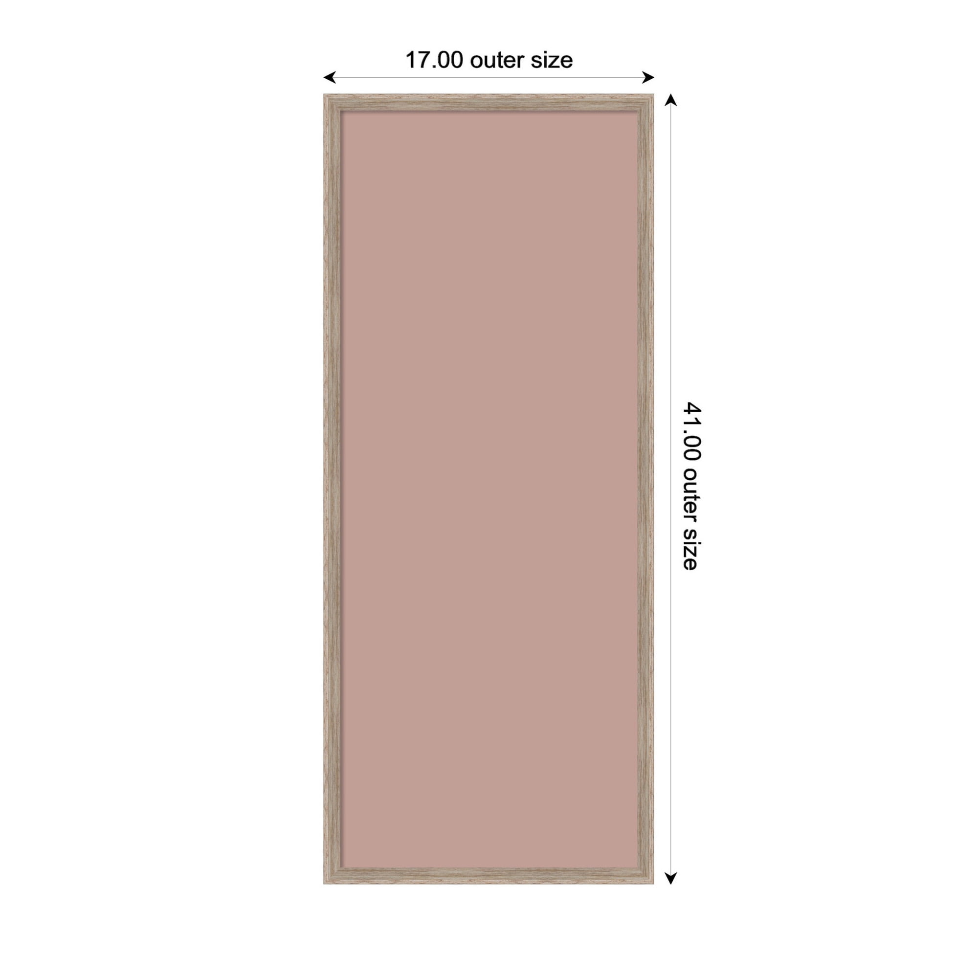 Kate and Laurel Framed Fabric Pinboard 17 x 41,  Printed Linen Rustic Farmhouse Bulletin Board for Use as a Vision Board or Wall Organization, Hardwood Wedge White Wash Frame