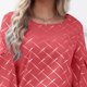 thumbnail image 4 of Blusa holgada con cuello redondo y estampado floral para mujer, talla M, blusa roja de verano con mangas con volantes, 4 of 6