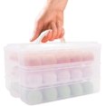 thumbnail image 2 of Egg Holder, 3-layer Deviled Egg Tray With Lid Egg Carrier Box Dispenser Container With Handle For 60 Eggs, 2 of 3