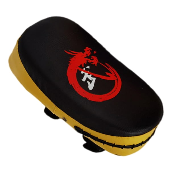 Kickshield - Manoplas de boxeo curvas de PU resistentes para boxeo, karate y entrenamiento Amarillo