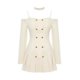 thumbnail image 1 of Traje de dos piezas con falda de tirantes de manga larga, chaqueta con capa de una palabra, otoño e invierno, novedad de 2023, 1 of 4