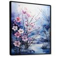 thumbnail image 2 of Designart "Icy Blue River Scene" Snow Floater Framed Wall Art Living Room, 2 of 5