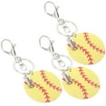 thumbnail image 2 of 3 Pcs Wooden Softball Keychains Sports Key Rings Backpack Hanging Decorations, 2 of 7
