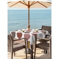 thumbnail image 3 of Outdoor Tablecloths with Umbrella Hole & Zipper, Moroccan Geometric 54x54 Inch Square Tablecloths, Vintage Boho Rhombic Pattern Red Gray Waterproof Table Cloth, Patio/Pool/Picnic Table Covers, 3 of 8