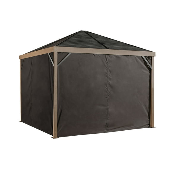 Sanibel Brown Polyester Curtains 10 Ft. X 10 Ft.