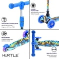 thumbnail image 6 of Hurtle Mini Kickboard Scooter for Kids  Height Adjustable 25-28 Inches, 3-Wheel Toddler Micro Scooter with LED Light-up Wheels, Lightweight Riding Toy, Non-Slip, Indoor/Outdoor Fun, Ages 2-5 Black, 6 of 7