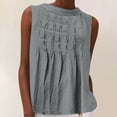 thumbnail image 2 of Ropa de maestra/o,Blusa de lino para mujer, blusa plisada con cuello en V, mezcla de algodón y lino, camiseta holgada de manga larga para uso informal, sopatenor, 2 of 8