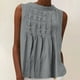 thumbnail image 2 of Sudadera corta,Blusa de lino para mujer, blusa plisada con cuello en V, mezcla de algodón y lino, camiseta holgada de manga larga para uso informal, sopatenor, 2 of 3