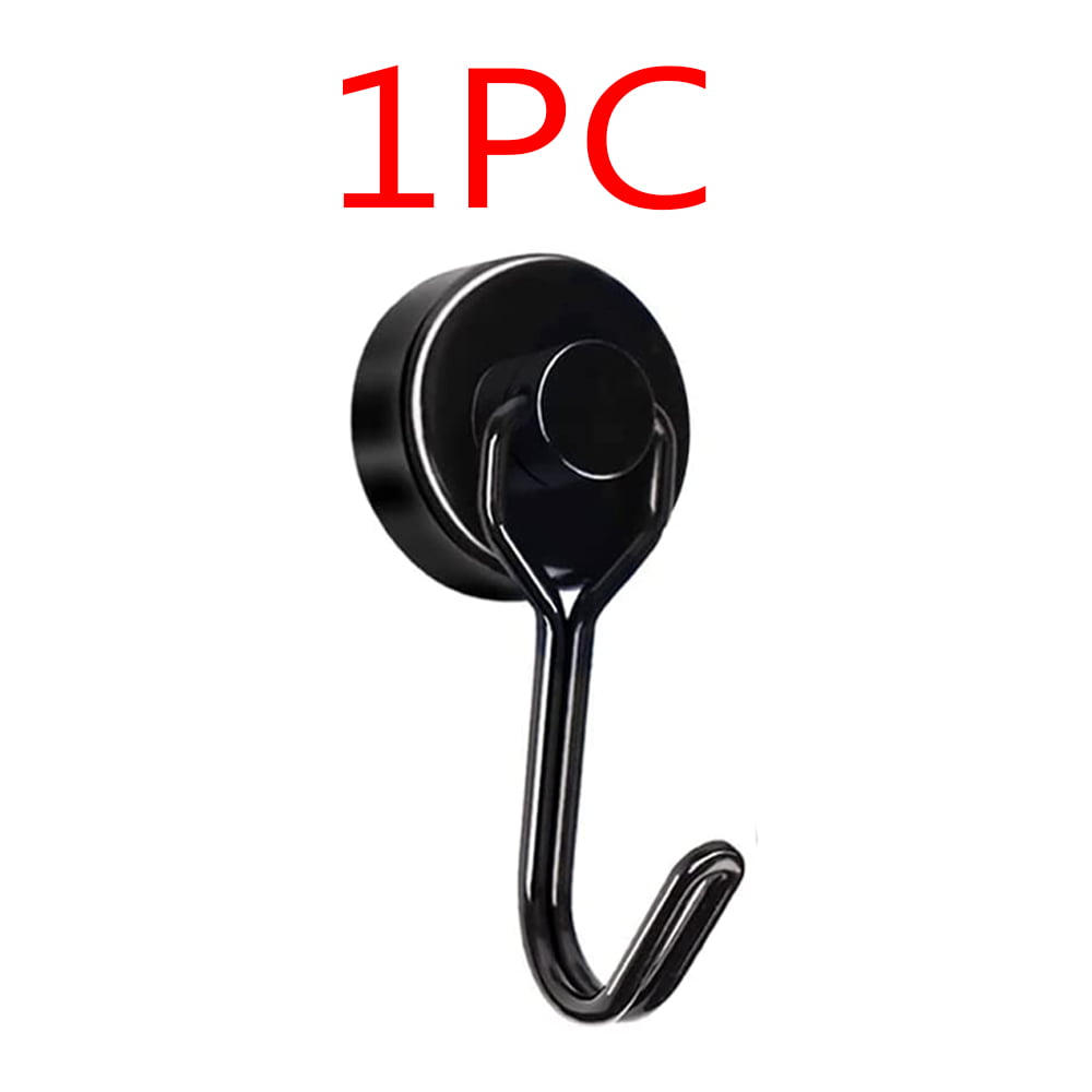 Swivel Swing Magnetic hooks door grill bbq 80lb Heavy Duty Neodymium Magnet with scratch proof Stickers-Great for refrigerator office or warehouse store Ant Mag Black kitchen 4 of pack 