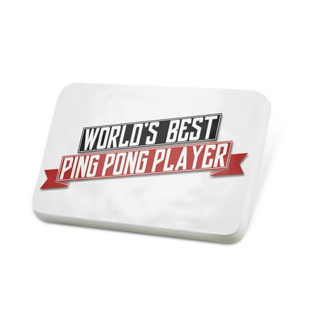 Porcelein Pin Worlds Best Ping Pong Player Lapel Badge –