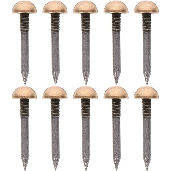HEANUJJ Decorative Upholstery Nails Brass Round Dome 10pcs for Furniture, Crafts, and Home Decor