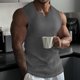 thumbnail image 1 of Ceisia Men's Slim-Fit V-Neck Ribbed Knit Sleeveless Tank Top Gray L Gifts, 1 of 7