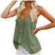 thumbnail image 2 of Fiudx Ofertas de La Semana Tops para Mujer Botones Sólidos Cuello En V Chaleco Sexy Sling Camisola Camiseta Sin Mangas, 2 of 7