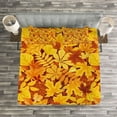 thumbnail image 3 of Ambesonne Tree Quilted Bedspread Set 3 Pcs, Shady Fall Oak Maple Leaf, King Size, Earth Yellow Marigold, 3 of 3
