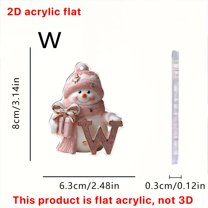 JeashCHAT Personalized Snowman Christmas Ornaments, 26 Initial Letter Pendant Acrylic Hanging Ornaments Christmas Tree Decorations Xmas Gifts