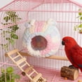 thumbnail image 3 of Plush Bird Hammock Bed for Cage, Winter Warm Hanging Snuggle Hut for Parakeets Lovebirds Cockatiels Small Parrots, Soft Fleece Sleeping Tent Nest, 3 of 5