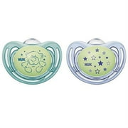 NUK Airflow Glow-in-the-Dark Pacifiers, 6-18 Months, 2-Pack