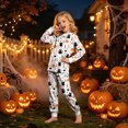 thumbnail image 2 of KPOPLK Kids Halloween Ghost Print Pajamas Outfit Girls Sleepwear Sets Kids Pjs Clothes,Size 8-9 Years, 2 of 9