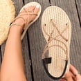 thumbnail image 6 of BRGZLK Women's Wide Width Flat Sandals 2026 Summer Trendy Comfortable Elastic Strap Slip On Dressy Sandal Lightweight Vacation Walking Beach Shoes Beige 7.5, 6 of 8