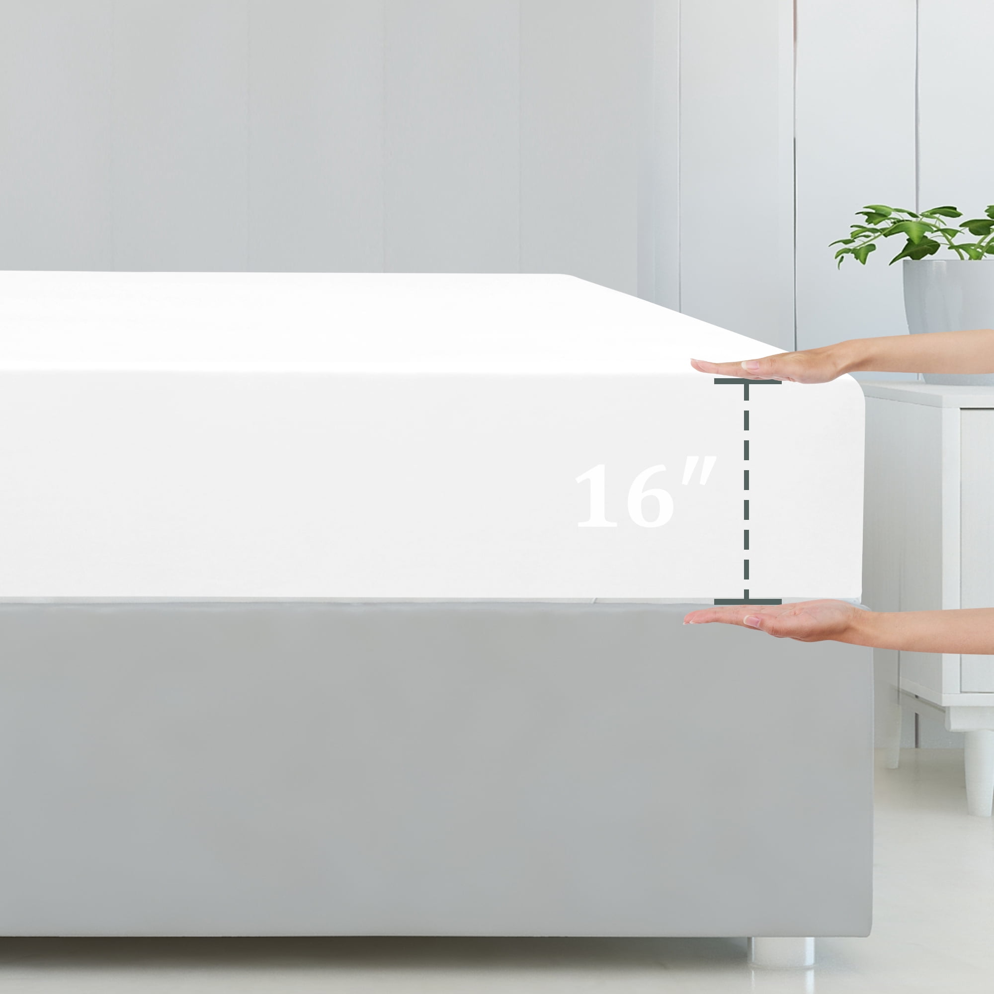 Unique Bargains Fitted Sheet Viscose from Bamboo 16" PocketWhite King