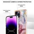 thumbnail image 4 of Designed for iPhone 11 Pro Max Marble Case, Ultra Thin Girls Women Plating Marble Designed Flexible Soft TPU IMD Marble Protective Case Cover for iPhone 11 Pro Max - Rose, 4 of 6