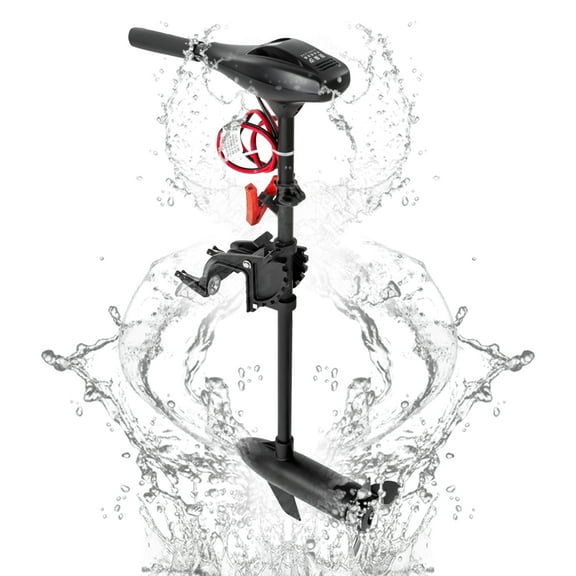 58 lbs Thrust Electric Outboard Trolling Motor, 12V Boat Engine Brush Motor for Fishing Boats, Dinghies, and Inflatable Boats