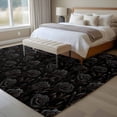 thumbnail image 4 of 8'x10' Area Rugs, Black Spring Floral Indoor Outdoor Area Rug for Living Room Bedroom, Summer Botanical Flowers Classic Black Washable Bathroom Rugs Kitchen Floor Carpet Mats Home Decor Aesthetic, 4 of 8