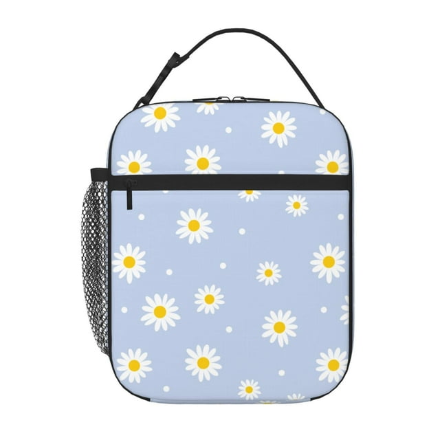 Lonchera PTPLMM con Estampado de Margarita Azul Floral, Bolsa Térmica