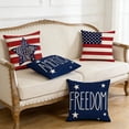 thumbnail image 5 of ChicYu Independence Day Linen Pillow Covers 4 Pack 18x18in Patriotic Stripes Design Throw Pillow Cases for Couch Sofa Decorative Holiday Decor, 5 of 6