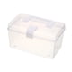 thumbnail image 2 of Caja de almacenamiento transparente, estuche para joyería, contenedor de suministros de costura con tapa portátil, organizador de escritorio para uso 23cmx10.5cmx9cm, 2 of 9
