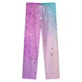 thumbnail image 4 of Glittery Pastel Abstract Art Winter Female Pants Flannel High Waist Women Pants Lady Warm Straight Leg Plush Trousers, 4 of 7
