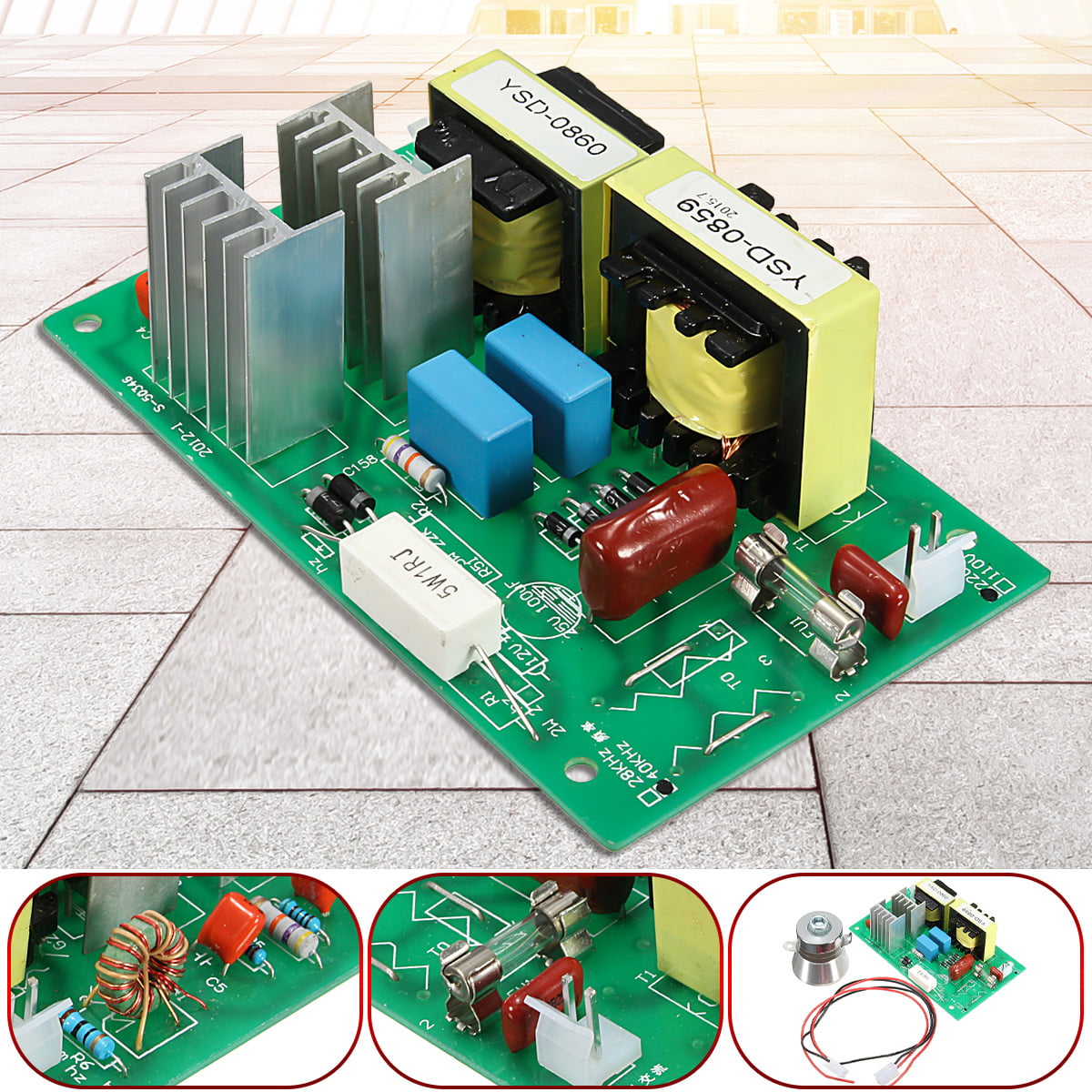 1PC Power Driver Board 110VAC 2PCS 50W 40KHz Ultrasonic Transducer Cleaner 
