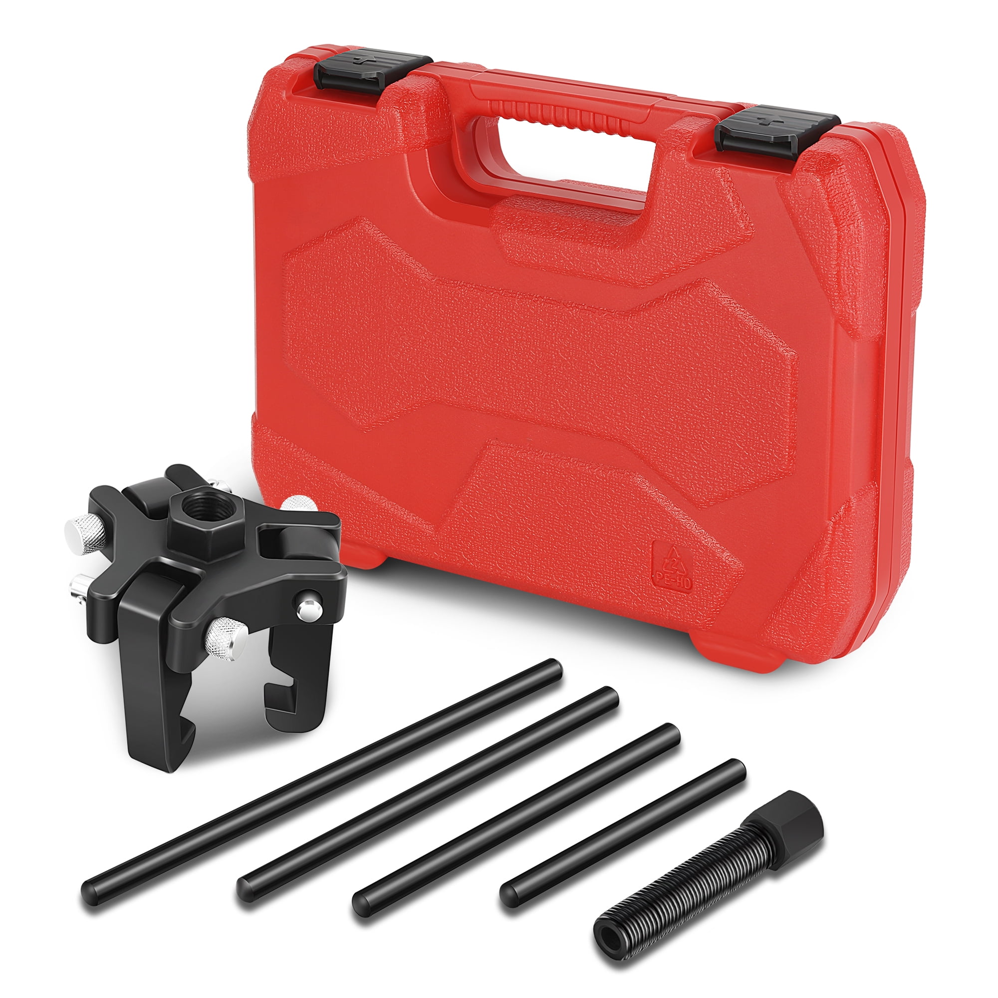 DNA Motoring TOOLS-00317 For Chrysler GM MIT Cadillac Oldsmobile Harmonic Balancer Pulley Puller Tool Kit With Red Carrying Case