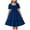 Blue, variant on NOLDARES Girl's Dresses Ruffle Sleeve Tiered Swing Cute Casual Sundress for Holiday Daily Cute Summer Party(Orange,5-6 Years)