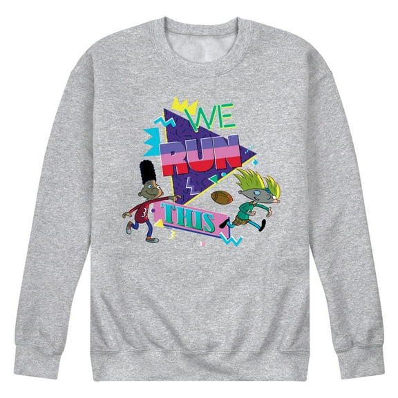 Hey Arnold! - Retro Arnold and Gerald - Men's Crew Neck Fleece Pullover