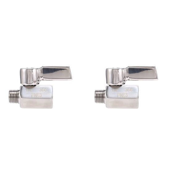 2X 1/4Inch 304 Stainless Steel Mini Ball Valve,Female NPT X Male NPT Thread, Shut- Valve