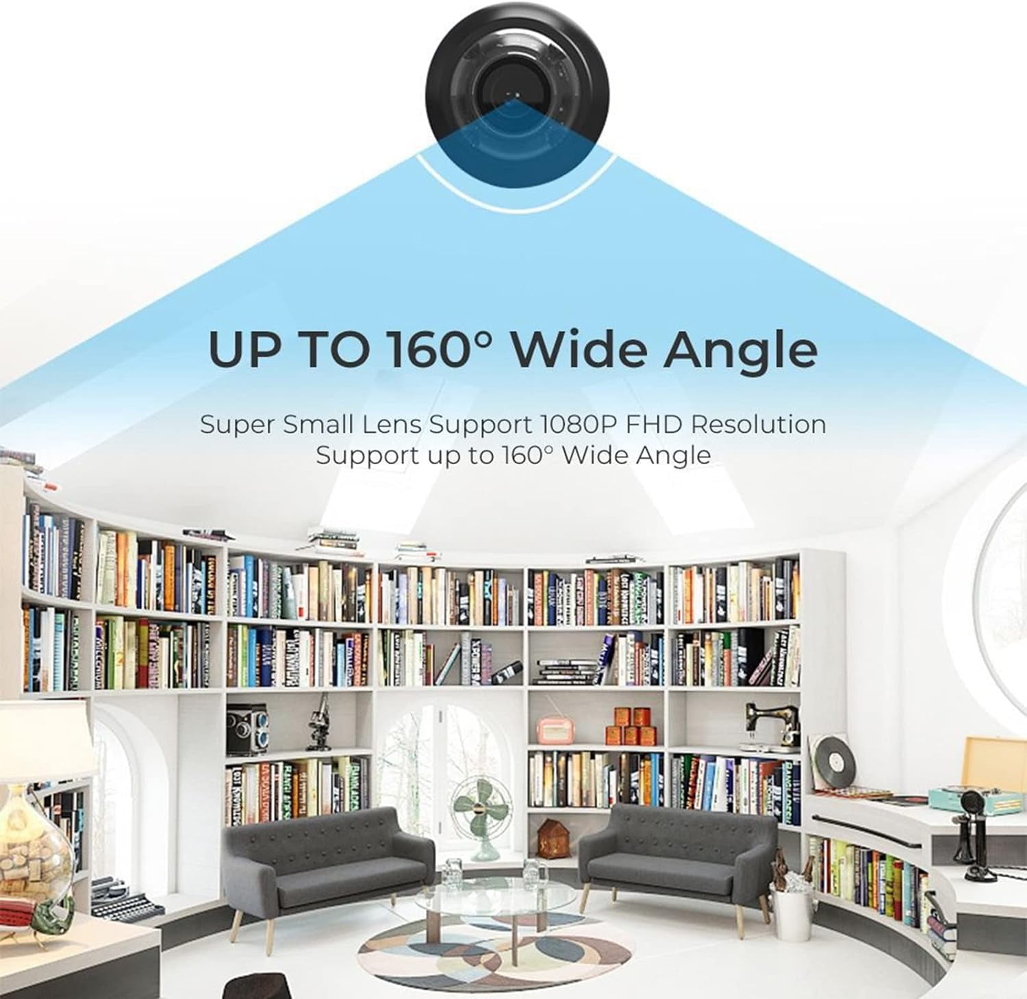 YS-yalot Mini Camera 1080P HD Mini WiFi Camera Night Vision Surveillance Camera with Motion Detection Remote Monitoring, 160° Wide Angle Micro Monitor for Home Office, Warehouse, Shop