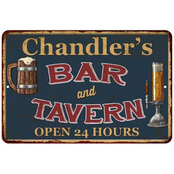 Chandler's Green Bar & Tavern Rustic Sign Decor 8x12 208120047910