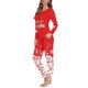 thumbnail image 3 of Ropa de dormir de manga larga para mujer, conjunto de dos piezas con patrón navideño, pijama informal y acogedor para el hogar, Invierno, 3 of 4