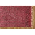 thumbnail image 7 of Casavani Red Cotton Hand Block Printed Dhurrie Square Living Room Carpet Outdoor Rug 6x6 feet, 7 of 7