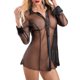 thumbnail image 2 of Camisa transparente para mujer, lencería Sexy de mezcla de malla, bata transparente, ropa de dormir erótica, seductor, 2 of 4