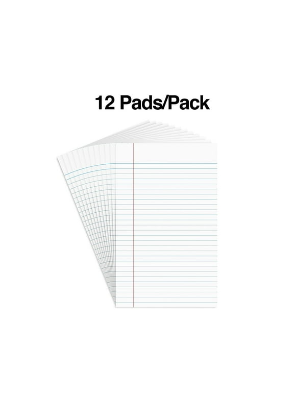 Staples Notepads 5" x 8" Narrow Ruled White 50 Sheets/Pad 36/Carton ST57330VS
